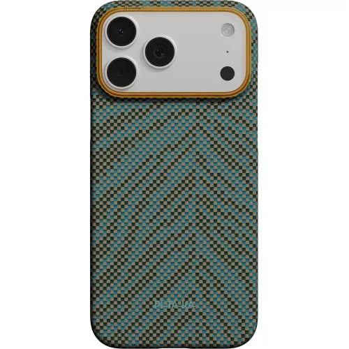 Pitaka Edge Breath of Veins Apple iPhone 18 Pro / 17 Pro hátlap tok, MagSafe, Dive Green, zöld