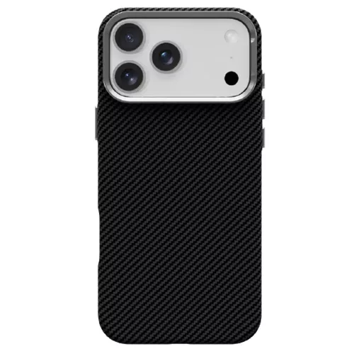 K-look Apple iPhone 18 Pro / 17 Pro tok, MagSafe, aramid minta, fekete-ezüst