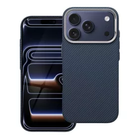   K-look Apple iPhone 18 Pro / 17 Pro tok, MagSafe, aramid minta, kék-ezüst