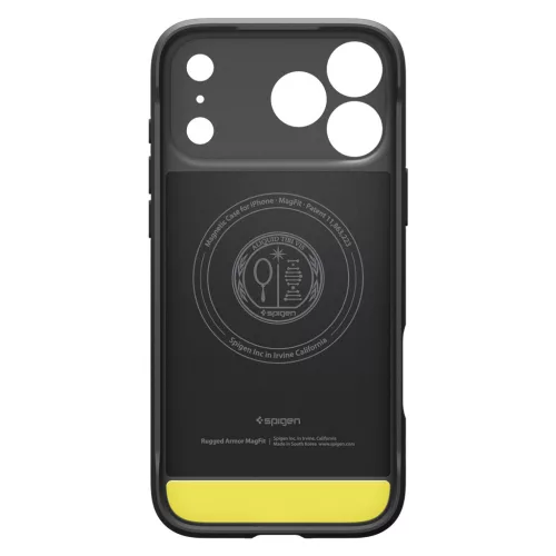 Spigen Rugged Armor MagFit Apple iPhone 18 Pro / 17 Pro tok, MagSafe, Matte Black, fekete