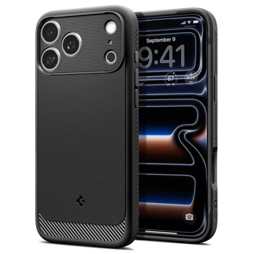 Spigen Rugged Armor MagFit Apple iPhone 18 Pro Max / 17 Pro Max tok, MagSafe, Matte Black, fekete