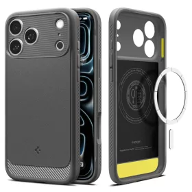   Spigen Rugged Armor MagFit Apple iPhone 18 Pro / 17 Pro tok, MagSafe, Gray, szürke