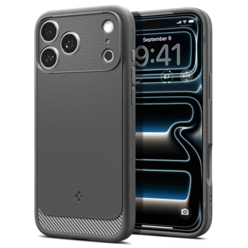 Spigen Rugged Armor MagFit Apple iPhone 18 Pro / 17 Pro tok, MagSafe, Gray, szürke