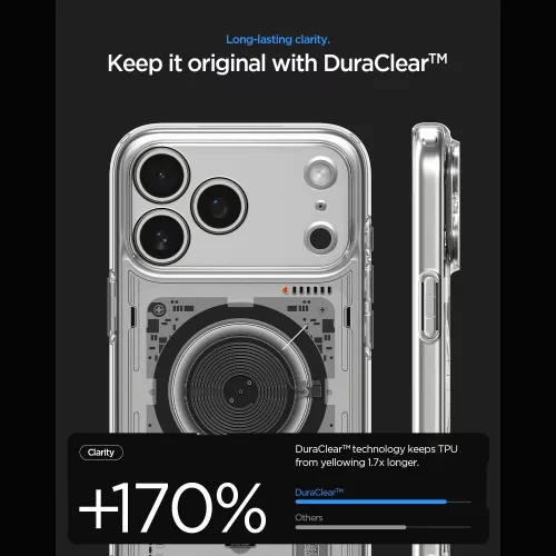 Spigen Ultra Hybrid MagFit Apple iPhone 18 Pro / 17 Pro tok, MagSafe, Neo One, átlátszó