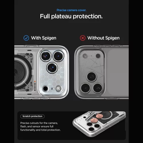 Spigen Ultra Hybrid MagFit Apple iPhone 18 Pro / 17 Pro tok, MagSafe, Neo One, átlátszó
