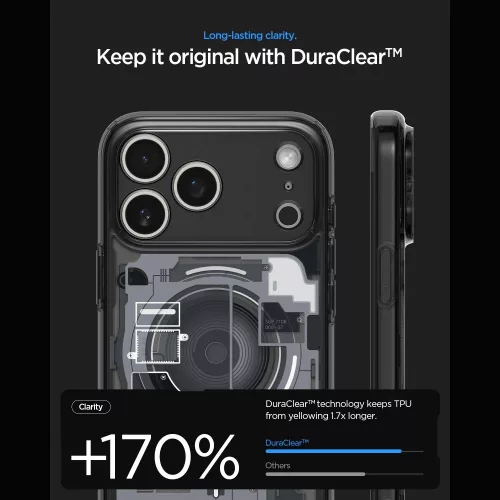 Spigen Ultra Hybrid MagFit Apple iPhone 18 Pro / 17 Pro tok, MagSafe, Zero One, fekete