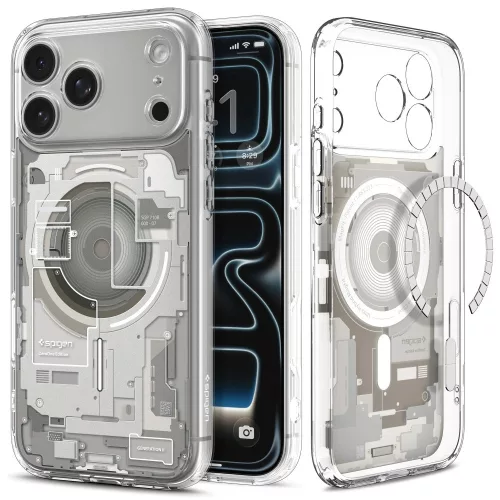 Spigen Ultra Hybrid MagFit Apple iPhone 18 Pro / 17 Pro tok, MagSafe, Zero One, natural titanium