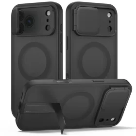   Tech-Protect Kevlar Aura Apple iPhone 18 Pro / 17 Pro MagSafe tok kameravédelemmel, kitámasztóval, fekete (matt)