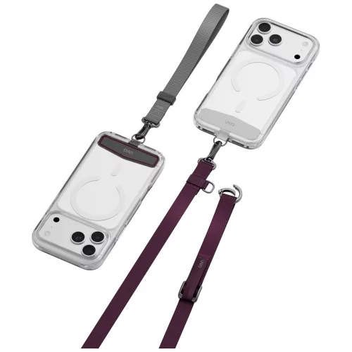 Uniq Vista Flex 2in1 univerzális pánt, nyak / csukló pánt, telefontartó, lila-szürke