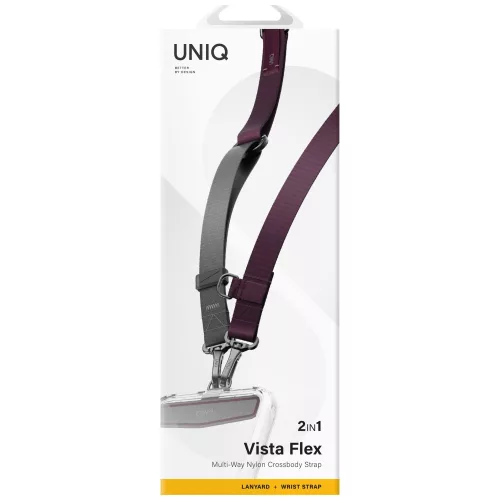 Uniq Vista Flex 2in1 univerzális pánt, nyak / csukló pánt, telefontartó, lila-szürke