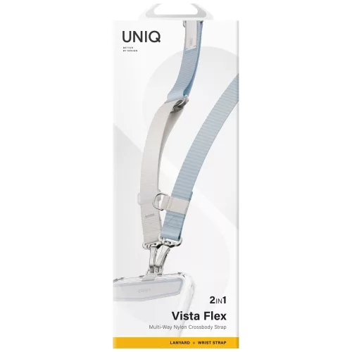 Uniq Vista Flex 2in1 univerzális pánt, nyak / csukló pánt, telefontartó, kék-szürke
