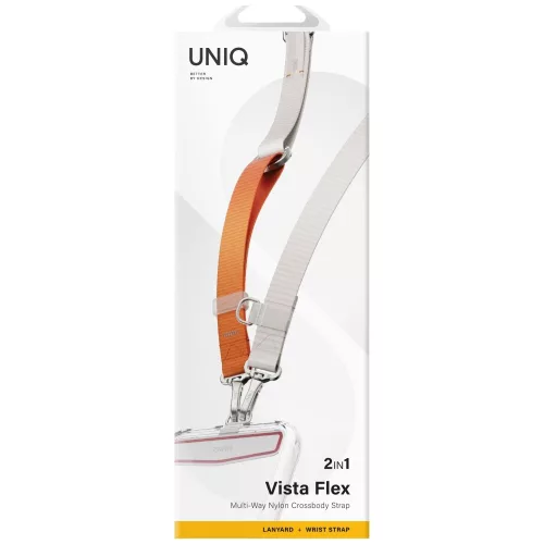 Uniq Vista Flex 2in1 univerzális pánt, nyak / csukló pánt, telefontartó, szürke-narancs
