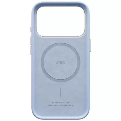 Uniq Lyden Magclick Apple iPhone 18 Pro / 17 Pro tok, MagSafe, műbőr, kék