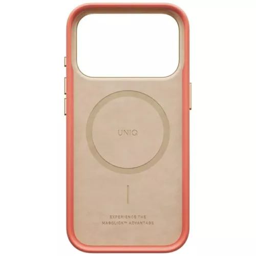 Uniq Lyden Magclick Apple iPhone 18 Pro / 17 Pro tok, MagSafe, műbőr, narancs (terracotta)