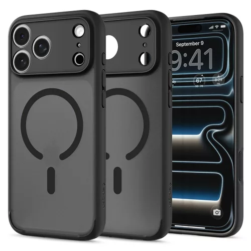 Spigen Ultra Hybrid Mag Apple iPhone 18 Pro / 17 Pro tok, MagSafe, Frost Black, fekete