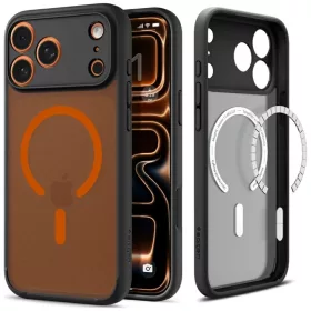   Spigen Ultra Hybrid Mag Apple iPhone 18 Pro Max/ 17 Pro Max tok, MagSafe, fekete-narancs