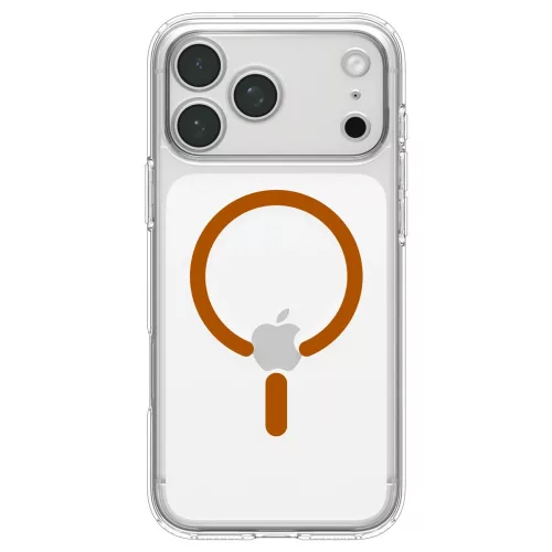 Spigen Ultra Hybrid MagFit Apple iPhone 18 Pro Max / 17 Pro Max tok, MagSafe, Clear, átlátszó-narancssárga