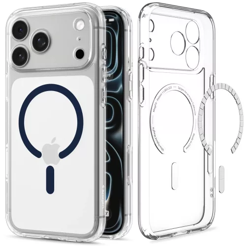 Spigen Ultra Hybrid MagFit Apple iPhone 18 Pro Max / 17 Pro Max tok, MagSafe, Clear, átlátszó-kék