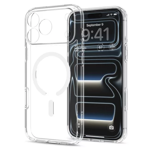 Spigen Ultra Hybrid MagFit Apple iPhone 18 Pro Max / 17 Pro Max tok, MagSafe, Clear, átlátszó-fehér