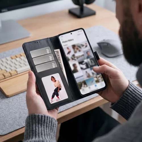 Tech-Protect Wallet Xiaomi Redmi Note 17 Pro Max flip / kinyitható tok, fekete