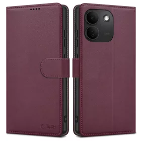   Tech-Protect Wallet Xiaomi Redmi Note 17 Pro flip / kinyitható tok, bordó