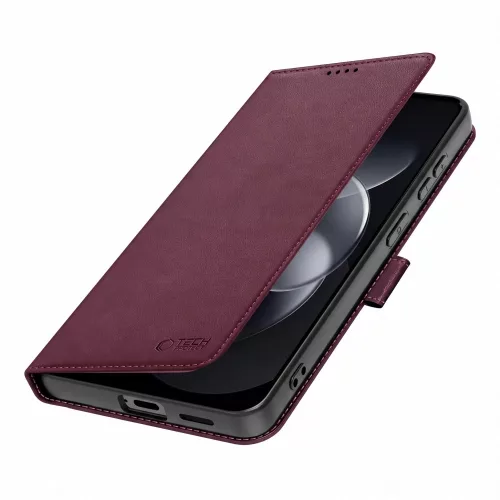 Tech-Protect Wallet Xiaomi Redmi Note 17 Pro flip / kinyitható tok, bordó