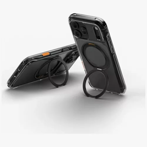 Uniq Swivix Apple iPhone 18 Pro / 17 Pro tok gyűrűs telefontartóval, MagSafe, 360 fokban forgatható, fekete