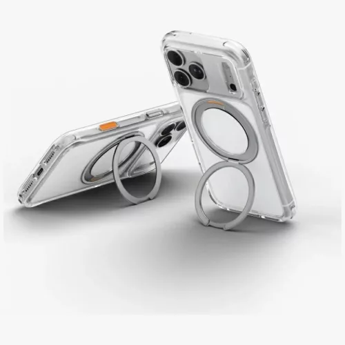 Uniq Swivix Apple iPhone 18 Pro Max / 17 Pro Max tok gyűrűs telefontartóval, MagSafe, 360 fokban forgatható, átlátszó