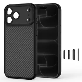   Tech-Protect Magcam Apple iPhone 18 Pro / 17 Pro tok, MagSafe, Carbon minta, fekete