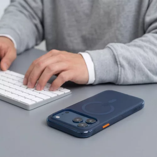 Tech-Protect MagAir Apple iPhone 18 Pro Max / 17 Pro Max tok megerősített sarkakkal, MagSafe, Matt, kék-narancs