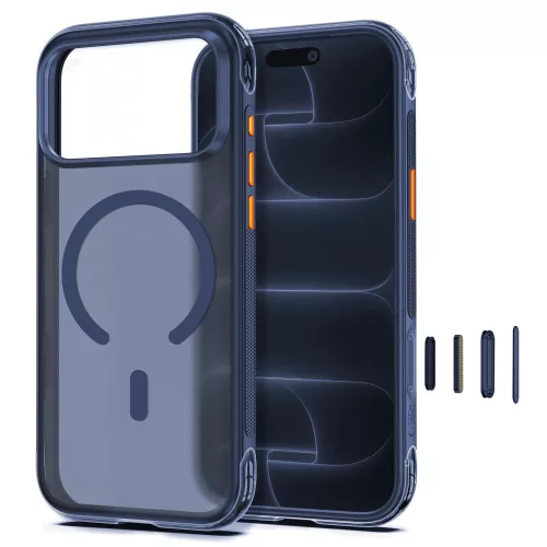 Tech-Protect MagAir Apple iPhone 18 Pro / 17 Pro tok megerősített sarkakkal, MagSafe, Matt, kék-narancs