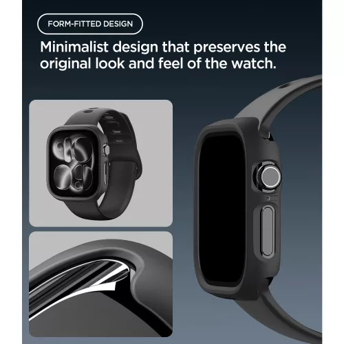 Spigen Thin Fit Apple Watch 12 42mm tok, Black, fekete