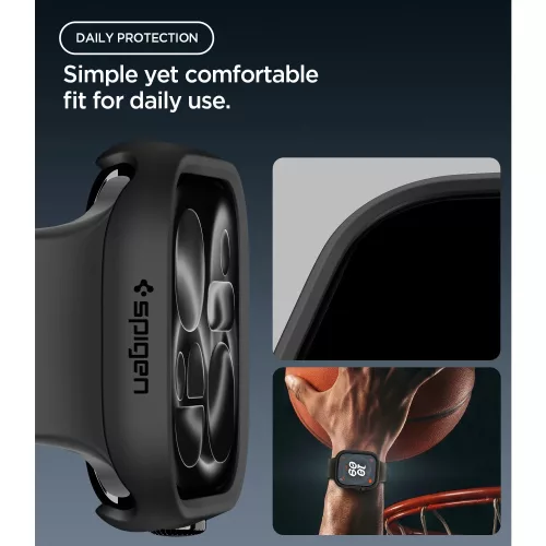 Spigen Thin Fit Apple Watch 12 46mm tok, Black, fekete