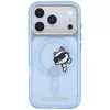 Karl Lagerfeld Peekaboo Logo Apple iPhone 18 Pro / 17 Pro tok, MagSafe, macska minta, kék-arany