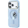 Karl Lagerfeld Peekaboo Logo Apple iPhone 18 Pro / 17 Pro tok, MagSafe, macska minta, kék-arany