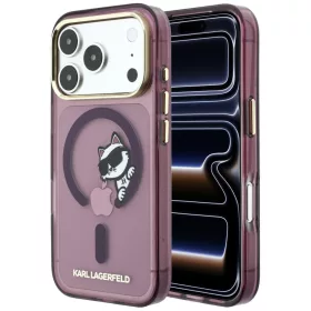   Karl Lagerfeld Peekaboo Logo Apple iPhone 18 Pro Max / 17 Pro Max tok, MagSafe, macska minta, lila-arany