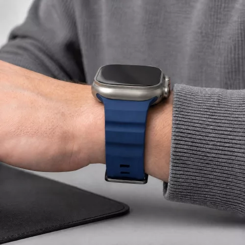 Tech-Protect Motion Apple Watch 44/45/46/49mm gumis szilikon szíj, kék