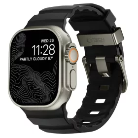   Tech-Protect Motion Apple Watch 44/45/46/49mm gumis szilikon szíj, fekete