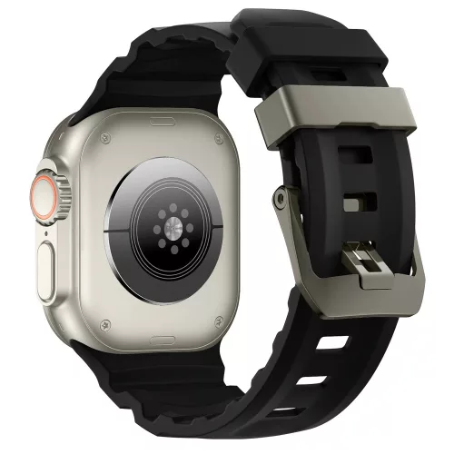 Tech-Protect Motion Apple Watch 44/45/46/49mm gumis szilikon szíj, fekete
