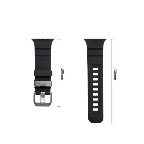 Tech-Protect Motion Apple Watch 44/45/46/49mm gumis szilikon szíj, fekete