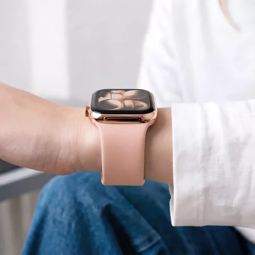 Tech-Protect Silicone Apple Watch 8 / 9 / 10 / 11 / 12 / SE / Ultra (44/45/46/49mm) szíj, szilikon, rózsaszín
