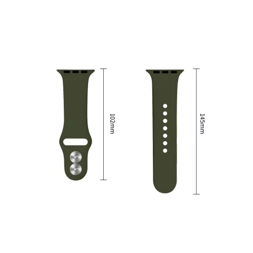 Tech-Protect Silicone Apple Watch 8 / 9 / 10 / 11 / 12 / SE / Ultra (44/45/46/49mm) szíj, szilikon, zöld