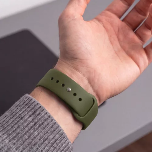 Tech-Protect Silicone Apple Watch 8 / 9 / 10 / 11 / 12 / SE / Ultra (44/45/46/49mm) szíj, szilikon, zöld