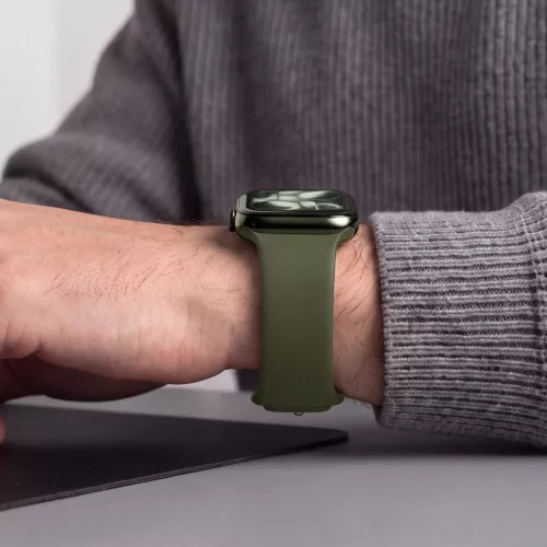 Tech-Protect Silicone Apple Watch 8 / 9 / 10 / 11 / 12 / SE / Ultra (44/45/46/49mm) szíj, szilikon, zöld