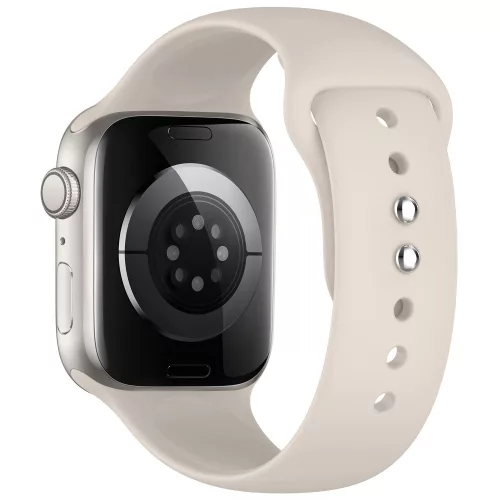 Tech-Protect Silicone Apple Watch 8 / 9 / 10 / 11 / 12 / SE / Ultra (44/45/46/49mm) szíj, szilikon, törtfehér