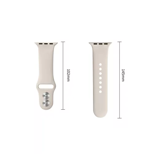 Tech-Protect Silicone Apple Watch 8 / 9 / 10 / 11 / 12 / SE / Ultra (44/45/46/49mm) szíj, szilikon, törtfehér