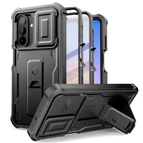  Tech-Protect Kevlar Cam+ Samsung A17 / Galaxy A18 tok kameravédelemmel, kitámasztóval, megerősített sarokkal, fekete