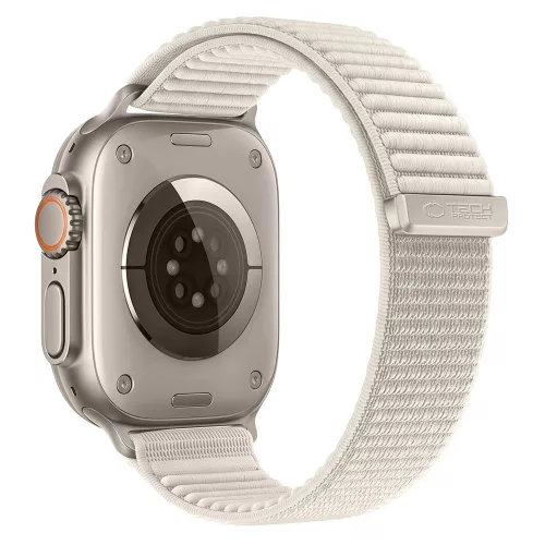 Tech-Protect Nylonloop Apple Watch 8 / 9 / 10 / 11 / 12 / SE / Ultra (44/45/46/49mm) szíj, szövet, bézs