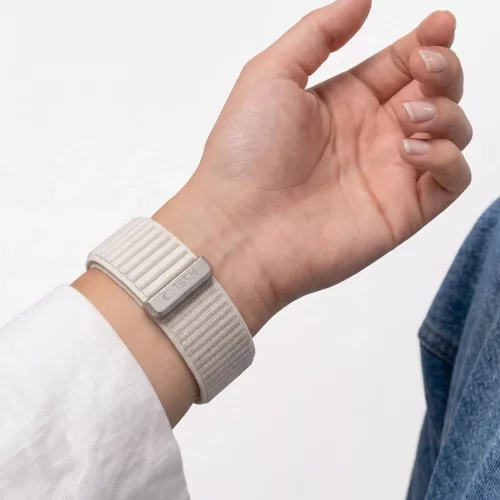 Tech-Protect Nylonloop Apple Watch 8 / 9 / 10 / 11 / 12 / SE / Ultra (44/45/46/49mm) szíj, szövet, bézs