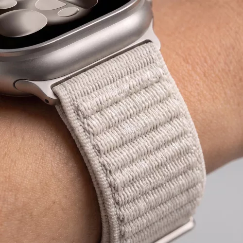 Tech-Protect Nylonloop Apple Watch 8 / 9 / 10 / 11 / 12 / SE / Ultra (44/45/46/49mm) szíj, szövet, bézs